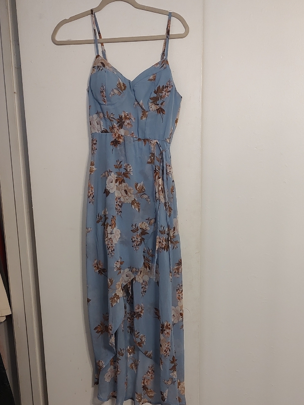 Lily Rose Hi-Low Flowy Spaghetti Strap Dress
